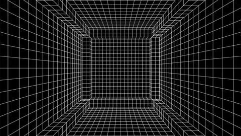 Abstract 80s styled computer background. Sci-fi architecture interior with retro 스톡 일러스트