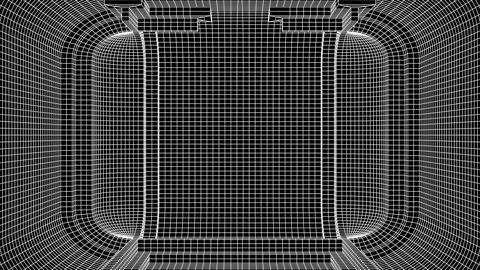 Abstract 80s styled computer background. Sci-fi architecture interior with retro 스톡 일러스트