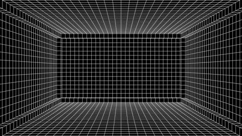 Abstract 80s styled computer background. Sci-fi architecture interior with retro Stock Illustration