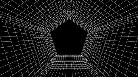 Abstract 80s styled computer background. Sci-fi architecture interior with retro Stock Illustration