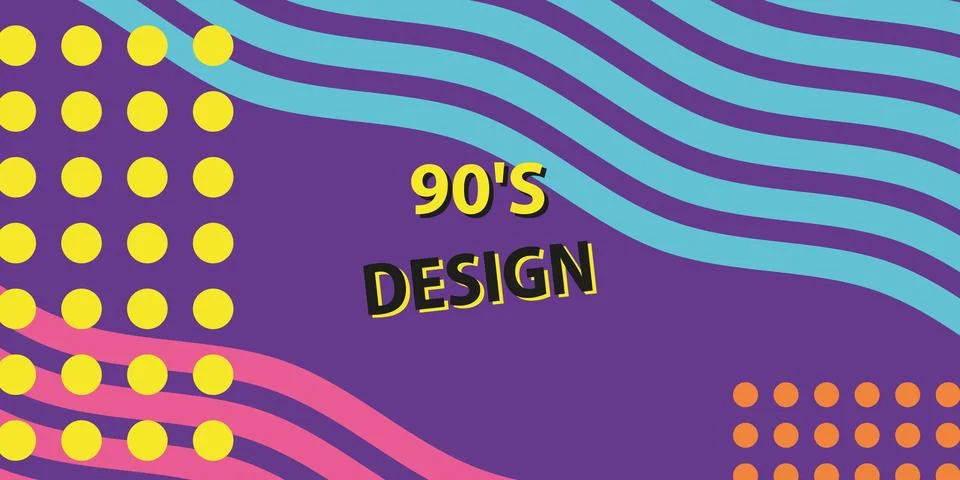 Abstract 90s styled background with copy space. Stock Illustration