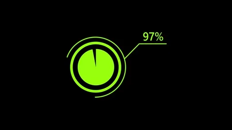 Abstract 97% circle diagram animation, 97% pie charts with business data vi.. 스톡 동영상 337018988