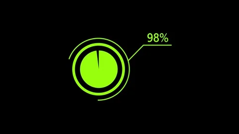 Abstract 98% circle diagram animation, 98% pie charts with business data vi.. Stock Footage 336881046
