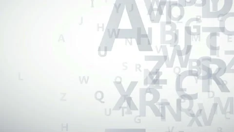 Abstract ABC Alphabet on white background, letters in transparency. 2D animat Stock Footage 141029411
