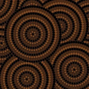 Abstract Aboriginal dot painting in vector format. Stock Illustration