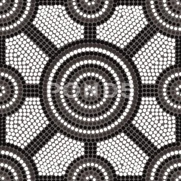Abstract Aboriginal dot painting in vector format. Stock Illustration