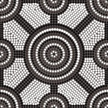 Abstract Aboriginal dot painting in vector format. Stock Illustration