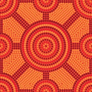 Abstract Aboriginal dot painting in vector format. Stock Illustration