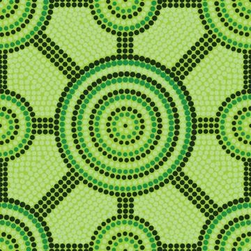 Abstract Aboriginal dot painting in vector format. Stock Illustration