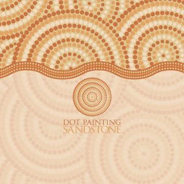 Abstract Aboriginal dot painting in vector format. Stock Illustration
