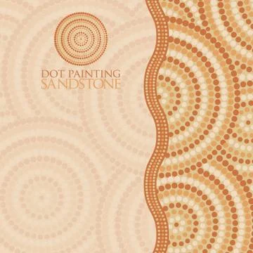 Abstract Aboriginal dot painting in vector format. Stock Illustration
