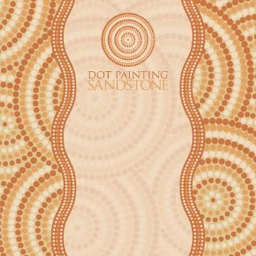 Abstract Aboriginal dot painting in vector format. Stock Illustration