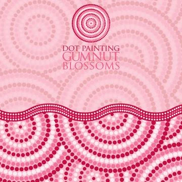 Abstract Aboriginal dot painting in vector format. Stock Illustration
