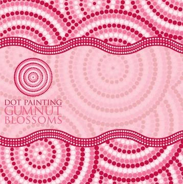 Abstract Aboriginal dot painting in vector format. Stock Illustration