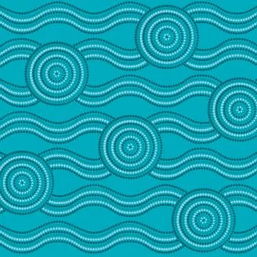 Abstract Aboriginal dot painting in vector format. Stock Illustration