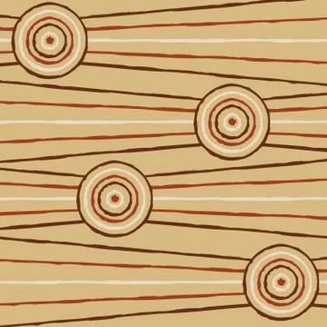 Abstract Aboriginal line painting in vector format. Stock Illustration