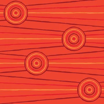 Abstract Aboriginal line painting in vector format. Stock Illustration