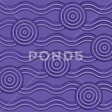 Abstract Aboriginal line painting in vector format. Stock Illustration