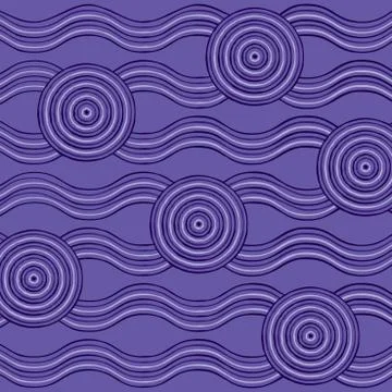 Abstract Aboriginal line painting in vector format. Stock Illustration