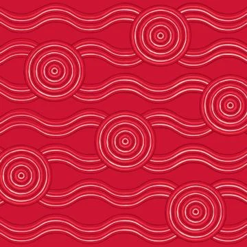 Abstract Aboriginal line painting in vector format. Stock Illustration