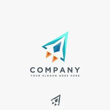 Abstract accelerate rocket logo icon vector Stock Illustration