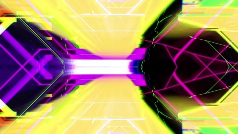 Abstract Acid Neon Wave Glitch Loop 3 Vidéo 344109862