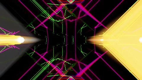 Abstract Acid Neon Wave Glitch Loop 5 Stock-Footage 344110523