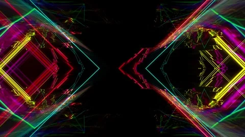 Abstract Acid Neon Wave Glitch Loop 7 Vídeo Stock 344110696