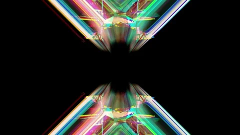 Abstract Acid Neon Wave Glitch Loop 10 Видео 344111790