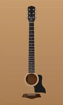 Abstract acoustic guitar background, vector illustration Stock Illustration