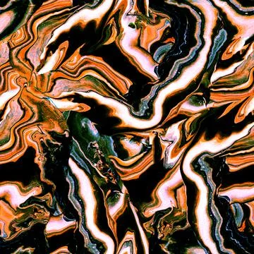 Abstract acrylic fluid seamless pattern in liquid style with marble effect. Stock Illustration