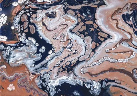 Abstract acrylic fluid texture in liquid style with bubbles effect. Stock Illustration