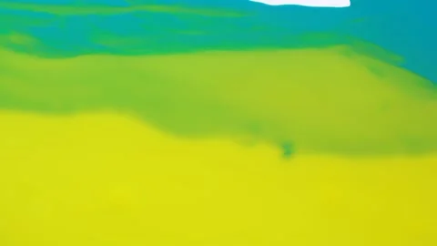 Abstract acrylic texture with colorful waves. Motion with Blue, yellow ink .. Stock Footage 236985231