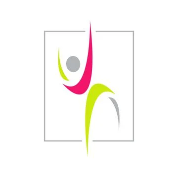 Abstract active body dancing logo design vector icon illustration Stock Illustration