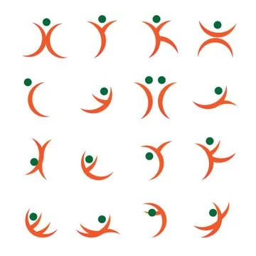 Abstract Active Silhouettes Stock Illustration