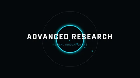 Abstract Advanced Research Technology Background with Glowing Blue Digital Da Stock Footage 336805509