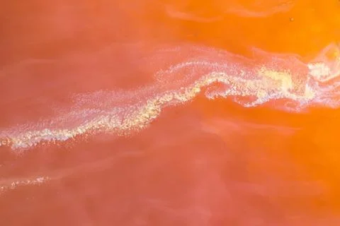 Abstract aerial background of red mining water Stockfoto's