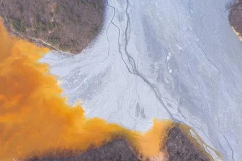 Abstract aerial pattern of mining industry residuals Stock Photos
