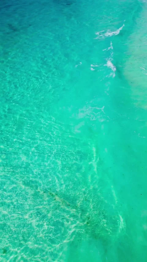 Abstract aerial texture of clear turquoise sea water Stock Footage 342090320