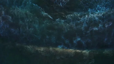 Abstract aerial view of breaking waves in the ocean Stock Footage 165140306