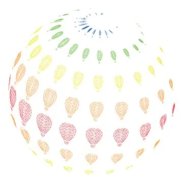 Abstract Aerostat Sphere Polygonal Frame Vector Mesh Illustration Ilustración de archivo