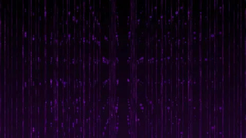 Abstract Aesthetic Falling Glowing Grid Lines Dots Purple Background 4K HD Stock Footage 294993309