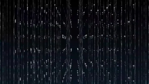 Abstract Aesthetic Falling Glowing Grid Lines Dots White Background 4K HD Stock Footage 294993310