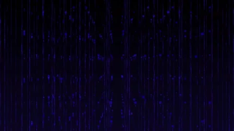 Abstract Aesthetic Falling Glowing Grid Lines Dots Dark Blue Background 4K HD Stock Footage 294993340