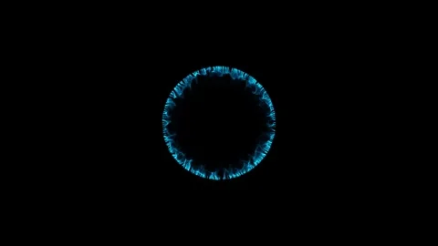 Abstract Aesthetic Glowing Blue Circle Zoom Animation 4K HD Stock Footage 295384209