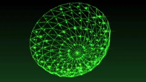 Abstract Aesthetic Glowing Green Aerial Sign Partical Background Animation 4KHD Stock Footage 295021753