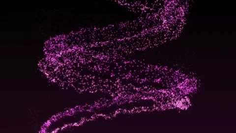 Abstract Aesthetic Glowing Wavy Shaped Pink Particle Balls 4K HD Stock Footage 295115383