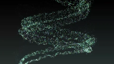 Abstract Aesthetic Glowing Wavy Shaped Colorful Particle Balls 4K HD Stock Footage 295115384