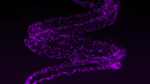 Abstract Aesthetic Glowing Wavy Shaped Purple Particle Balls 4K HD Video stock 295115385