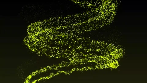 Abstract Aesthetic Glowing Wavy Shaped Yellow Particle Balls 4K HD Stock Footage 295115406